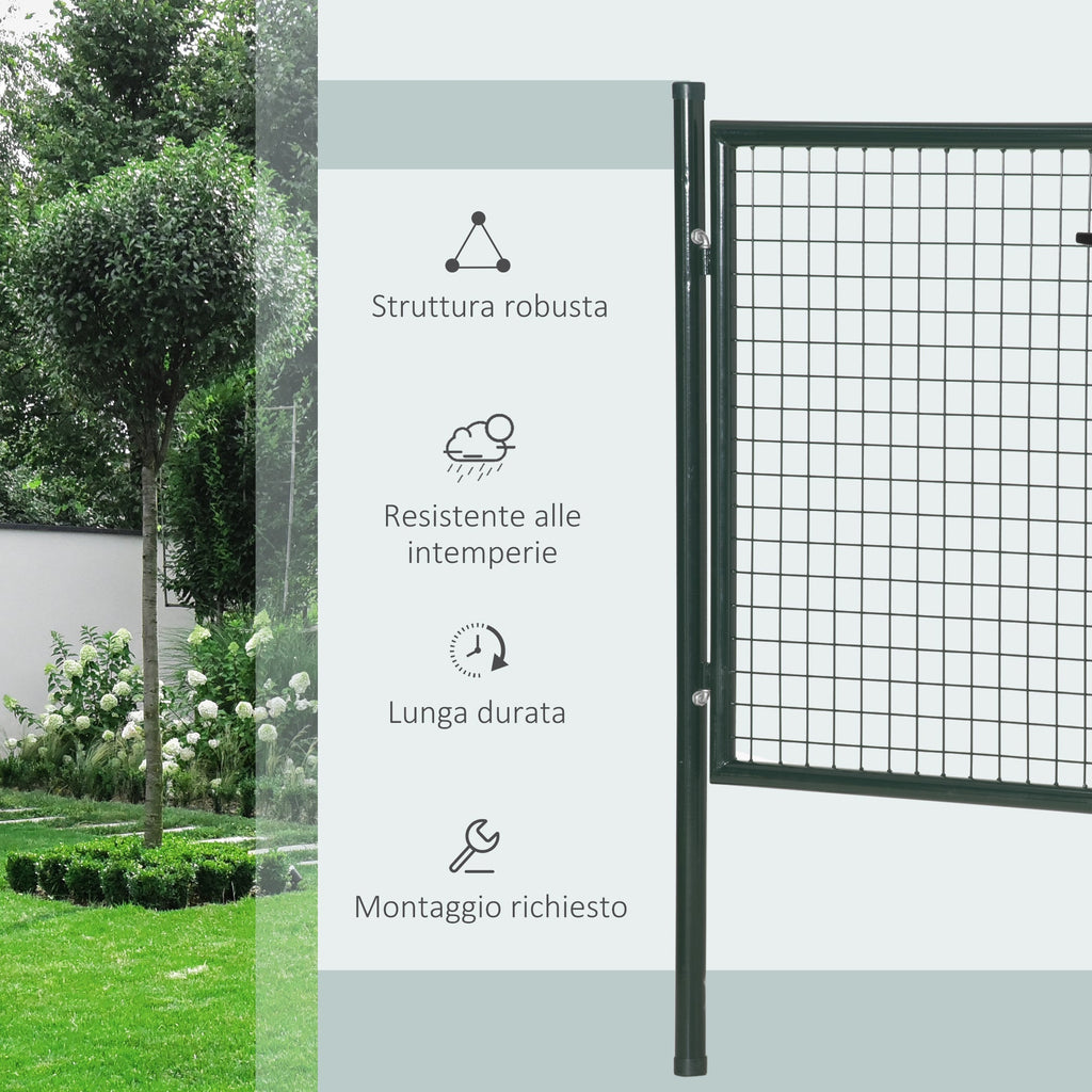 EasyComfort Tuinpoort 97x150 cm met slot en 3 sleutels, groen