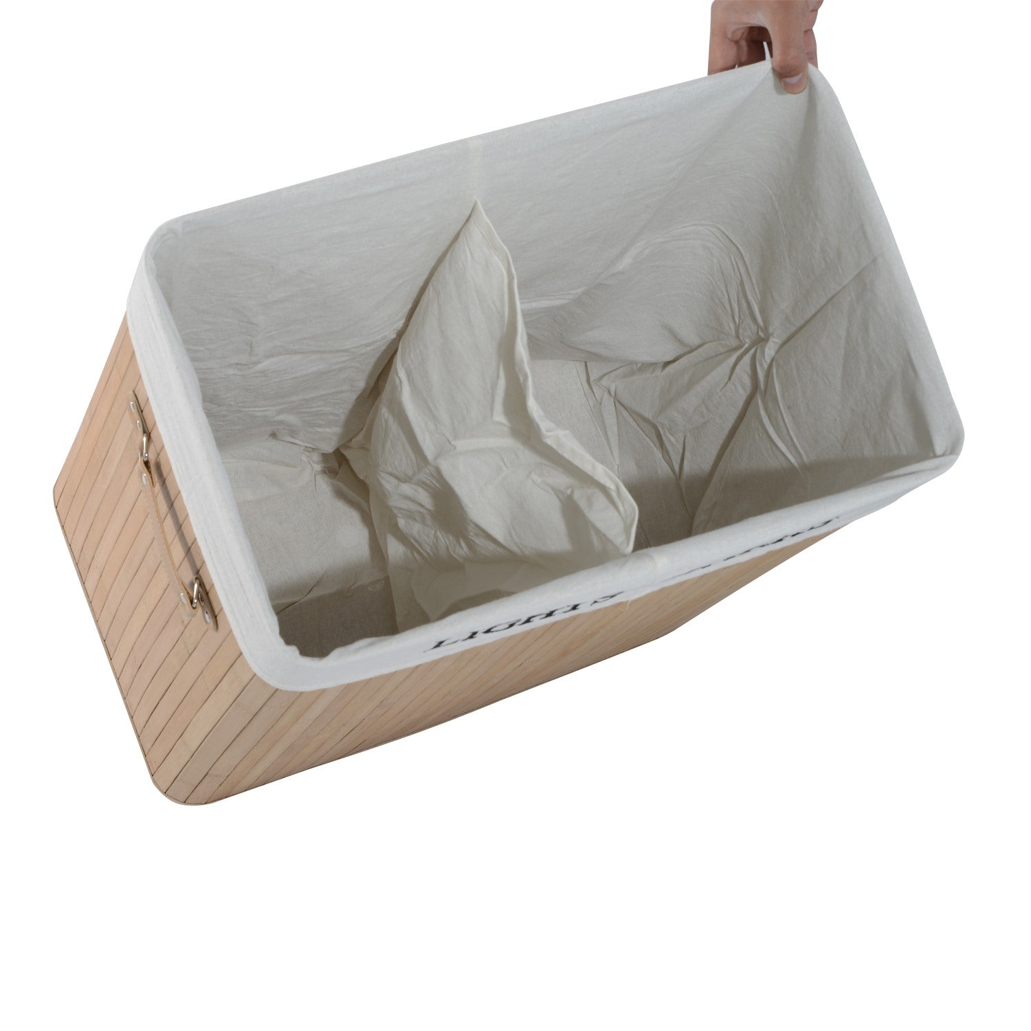 EasyComfort Cesta Portabiancheria in Bambù wasmand met deksel – 15Kg