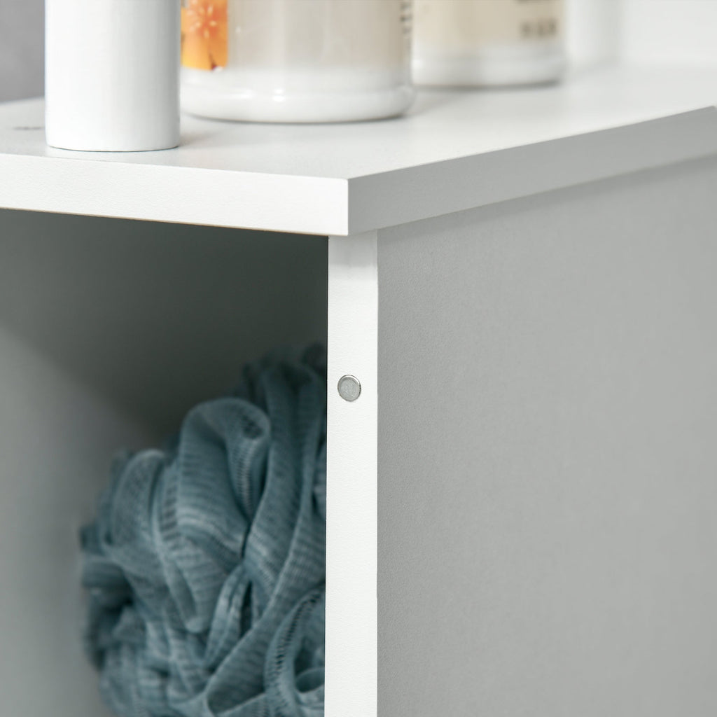Easycomfort Colonna Bagno with 2 Ripiani e 2 Armadietti, Mobile Alto Salvaspazio 15.2x29.8x118 cm, white