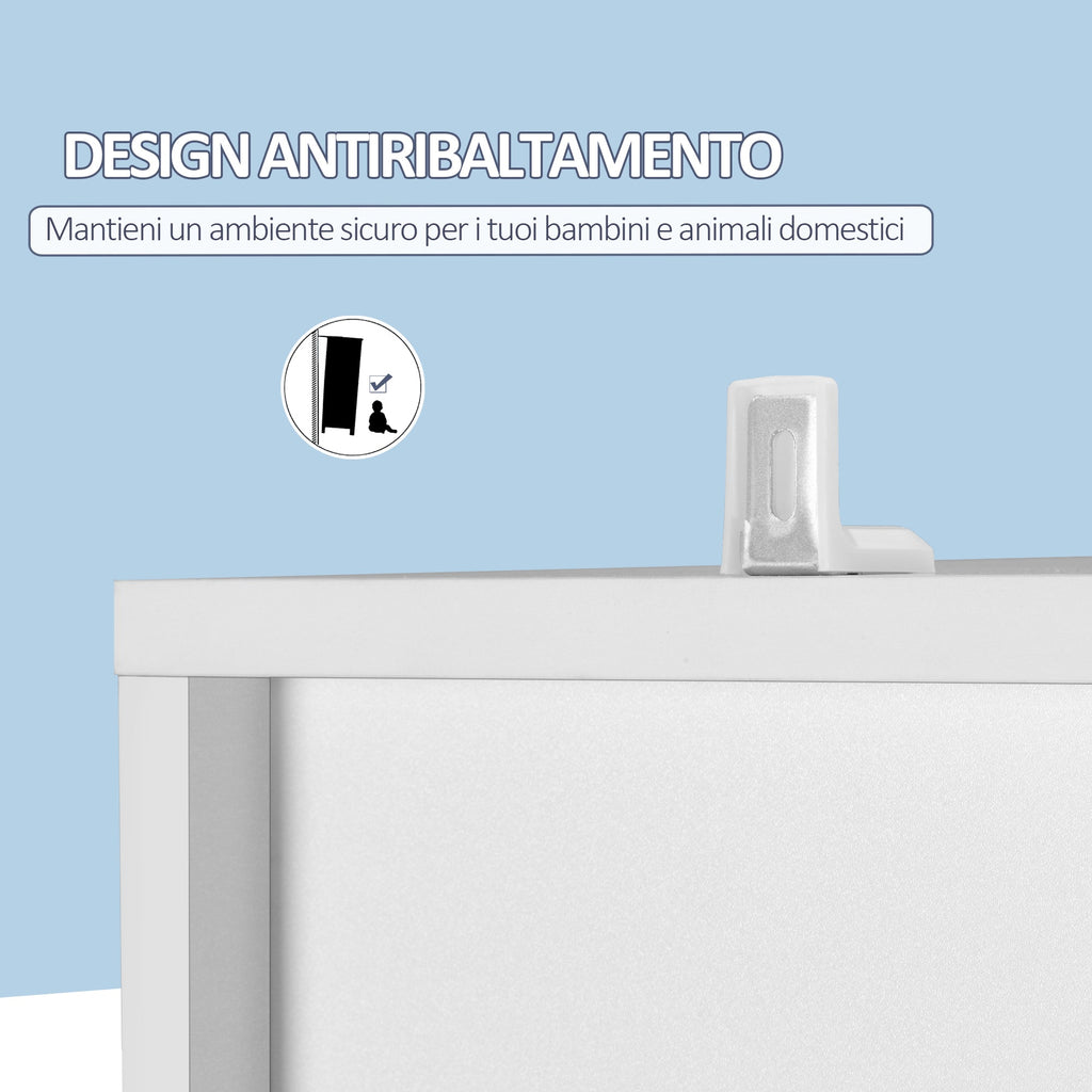 Easycomfort Colonna Bagno Salvaspazio in Legno with Specchio e Apertura a Pressione, 30x28x170cm, white