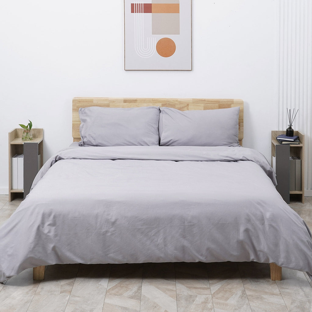 Easycomfort Comodino Moderno Grigio with Ripiano Aperto, Set 2 Pezzi in Truciolato per Camera da Letto e Soggiorno, 27x25x60cm