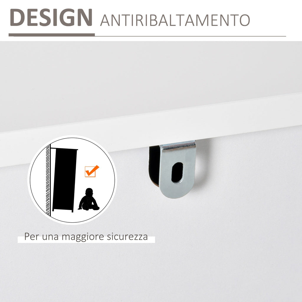 Easycomfort Credenza Moderna Bianca, Credenza Bassa Buffet per Cucina o Sala da Pranzo with 3 Cassetti e 2 Ante, 120x40x76cm