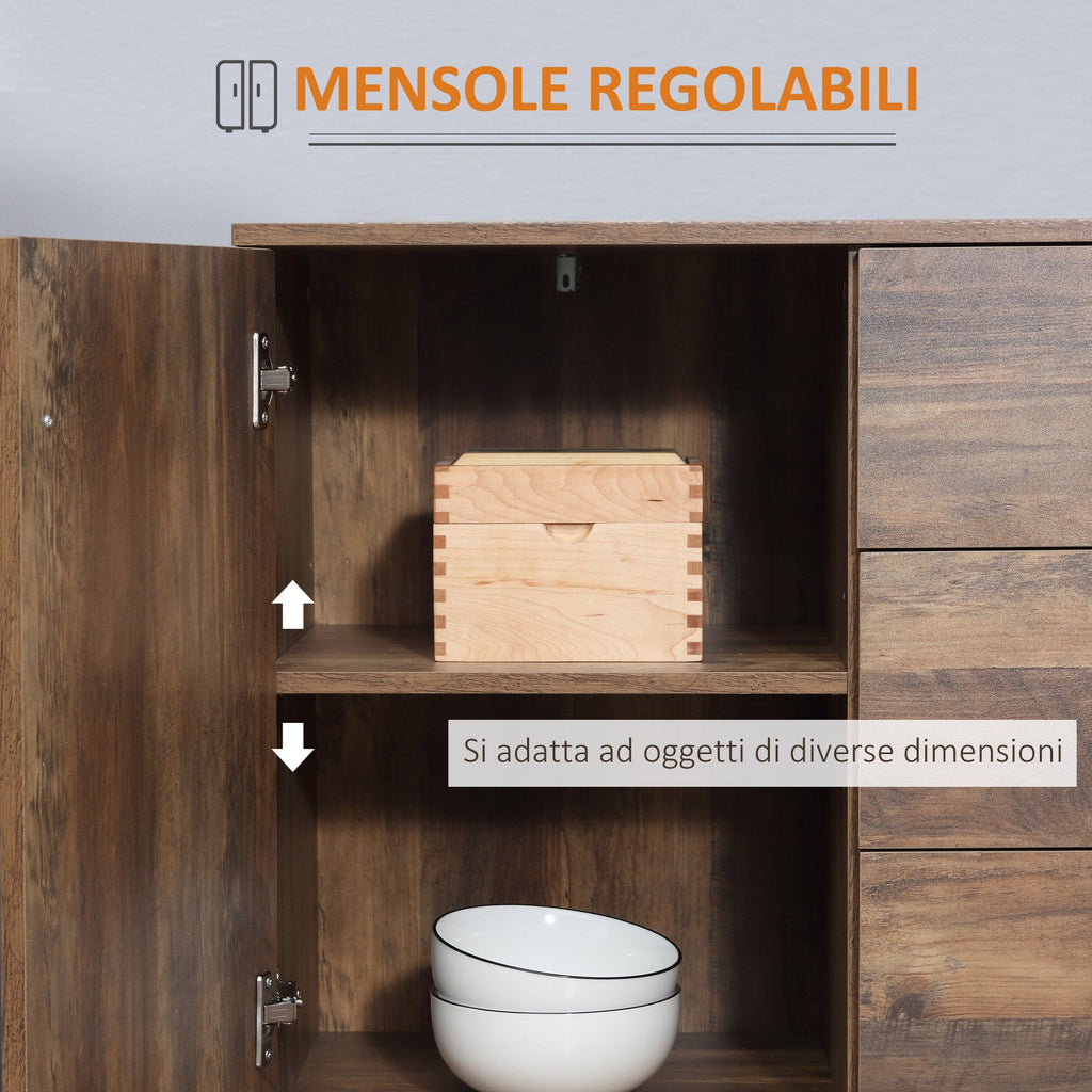 EasyComfort Dressoir modern 120 x 39.5 x 77 cm, 2 deuren, 3 lades