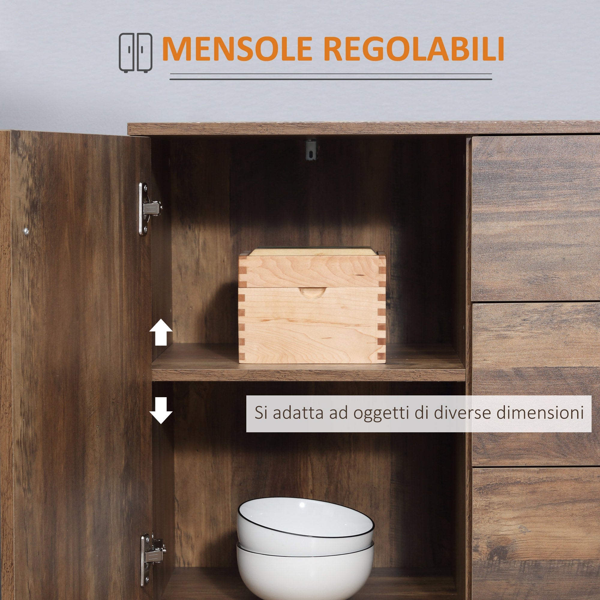EasyComfort Dressoir modern 120 x 39.5 x 77 cm, 2 deuren, 3 lades
