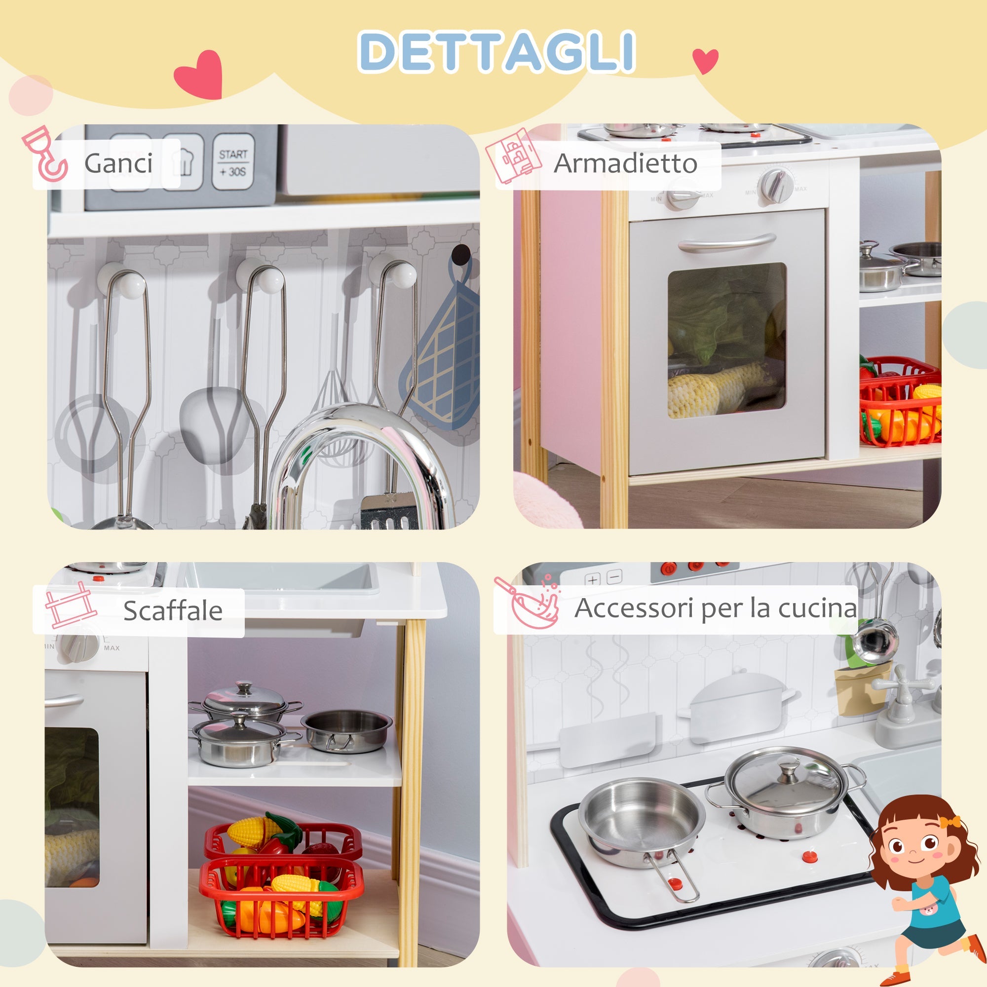 EasyComfort Speelkeuken verstelbaar met geluid en licht 60x30.5x93.2 cm