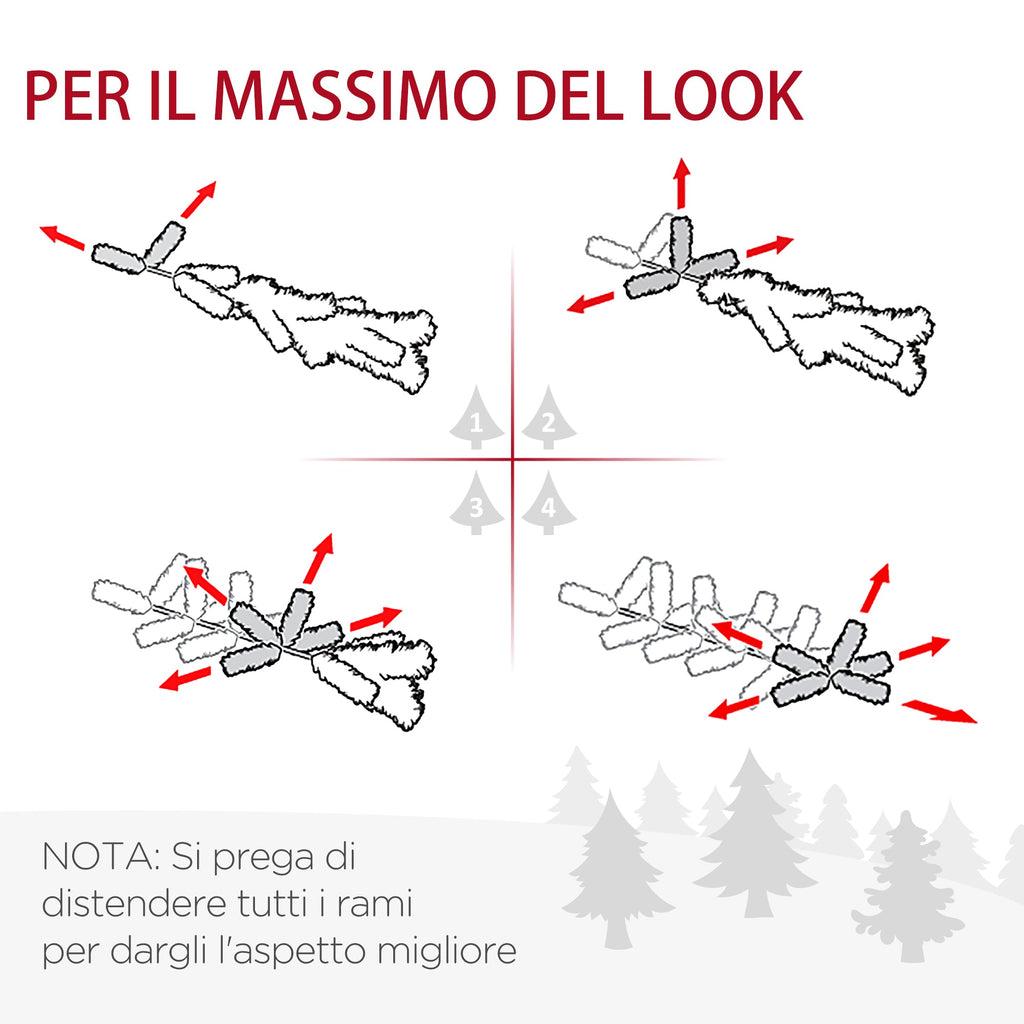 Easycomfort Decorazioni Natalizie, Set 4 Pezzi with 2 Alberelli di Natale Φ40x90 cm, Ghirlanda Natalizia e Corona di Natale