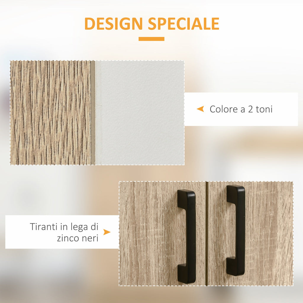 EasyComfort keukenkast MDF 80x40x182 cm – 4 deuren, 4 verstelbare planken