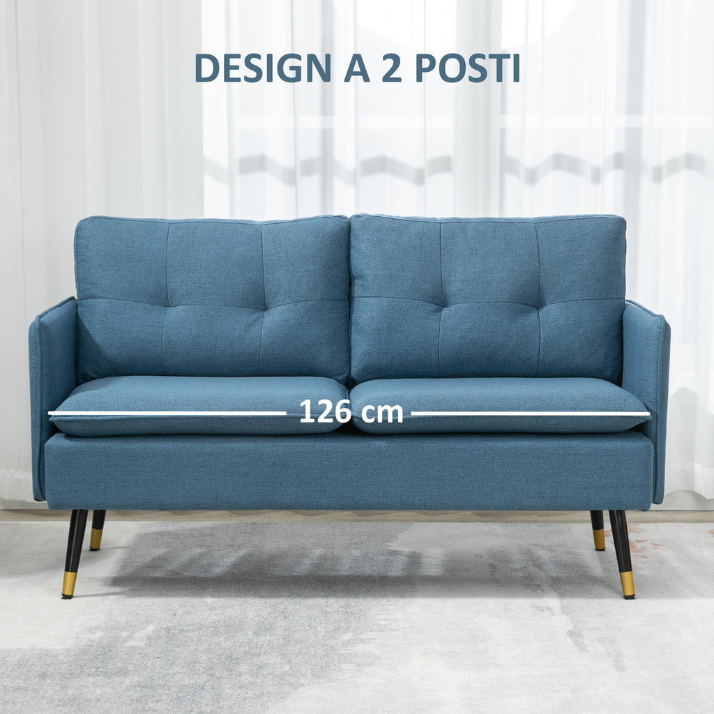EasyComfort Divano 2-zits bank 139x68x80 cm, donkerblauw
