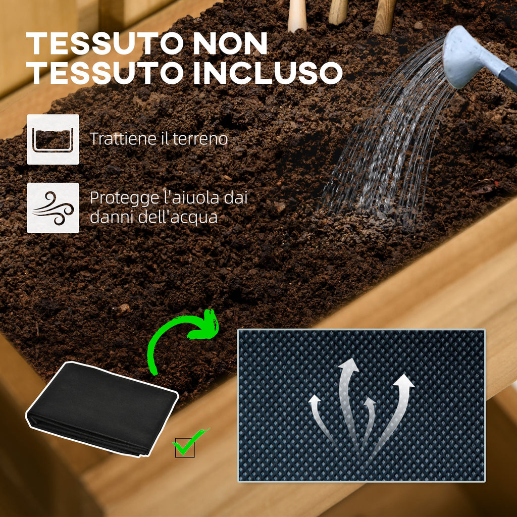 Easycomfort Fioriera da Esterno Verticale in Legno with 3 Vasi Rimovibili, 60x16x80cm