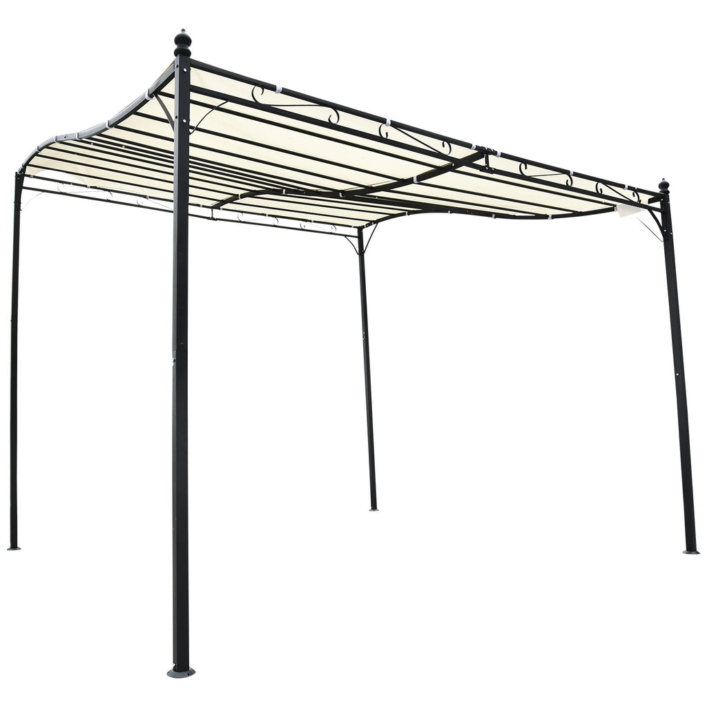 EASYCOMFORT Gazebo Awning with Polyester Fabric, Cream, 297x297cm