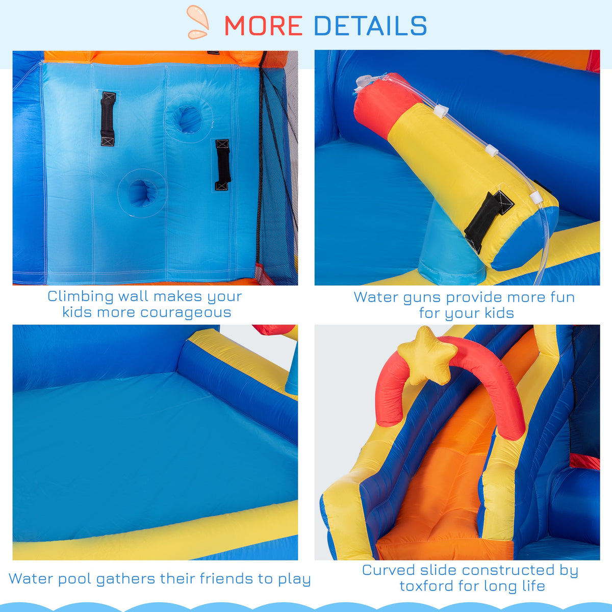 Easycomfort Gioco Springkasteel voor 3–8 jaar, 340x270x227 cm