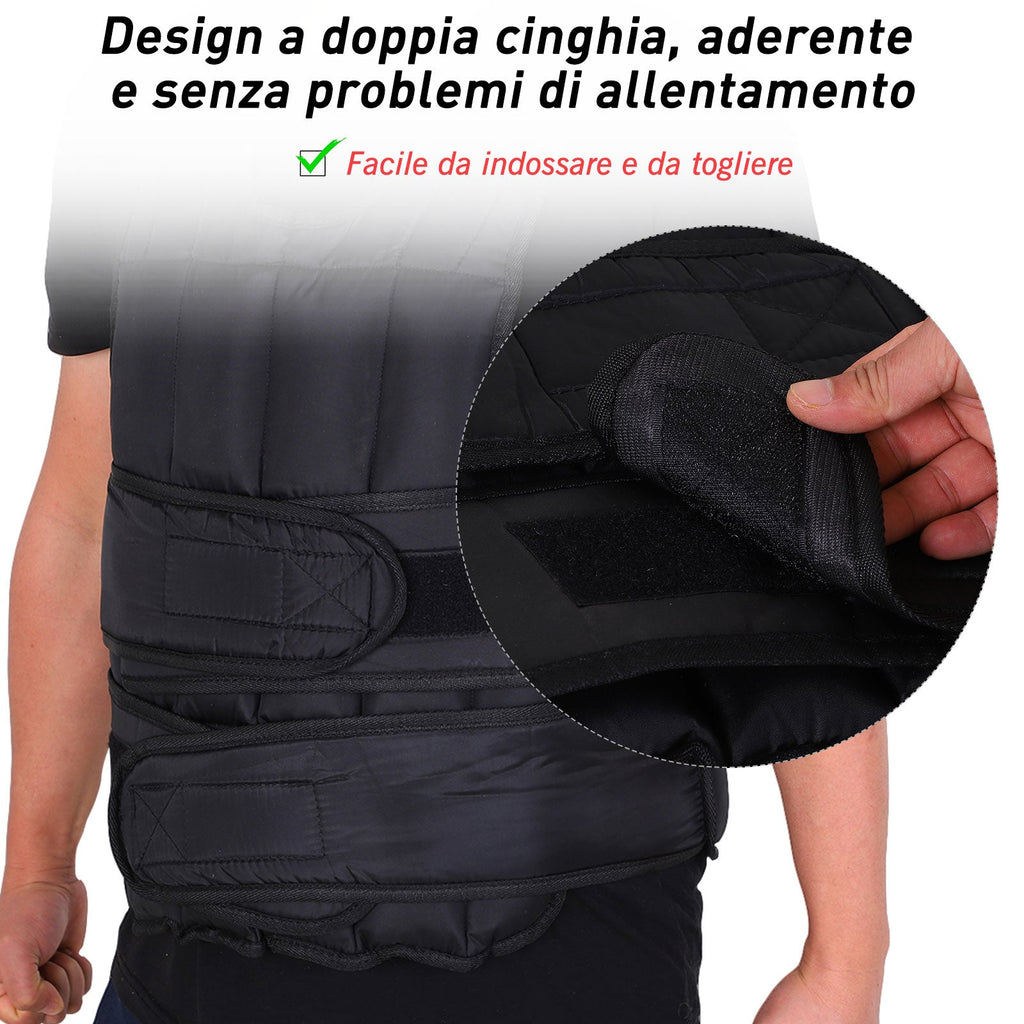 EasyComfort 20 kg gewichtsvest met 38 gewichten - zwart