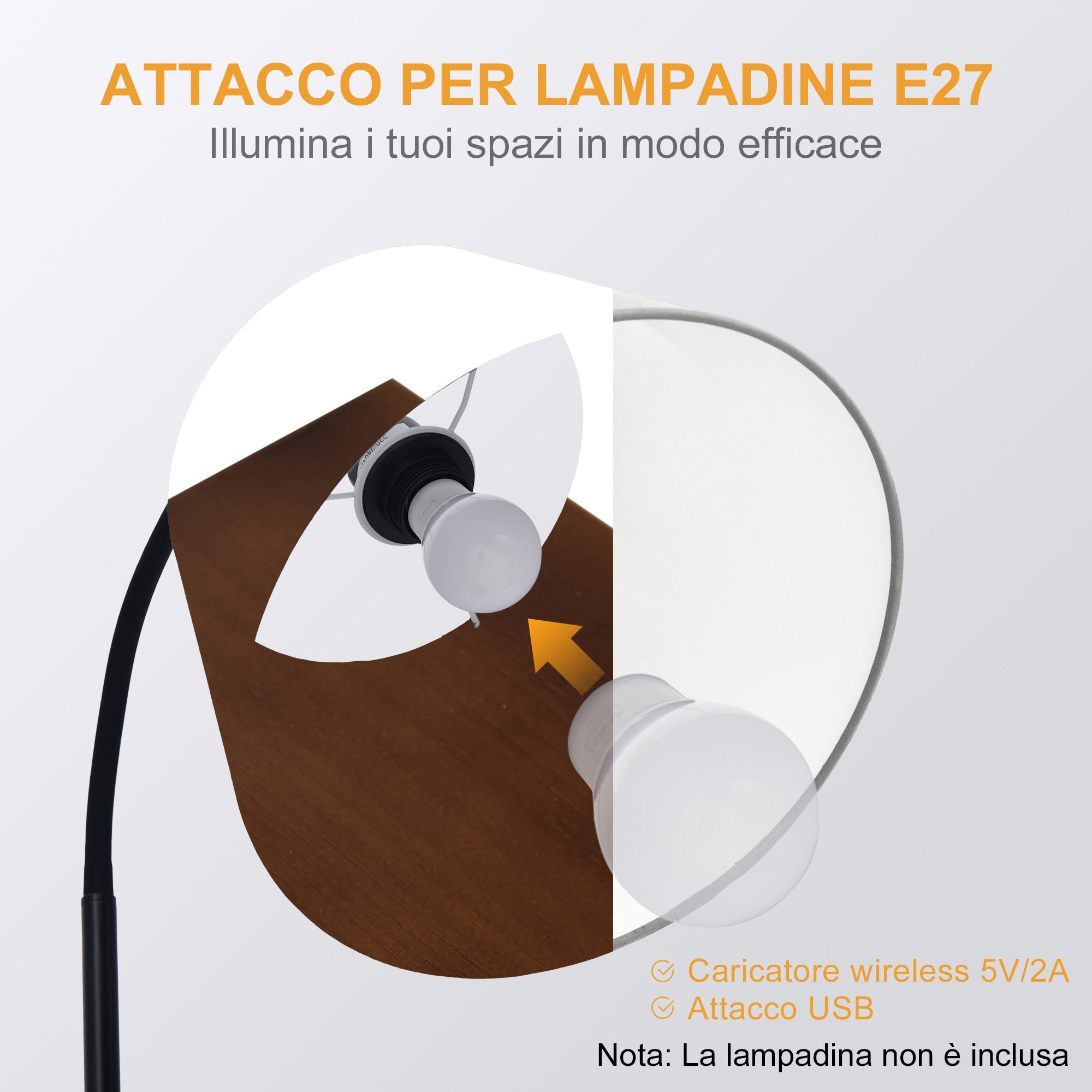 EasyComfort Moderne vloerlamp met tafeltje 36x36x165 cm