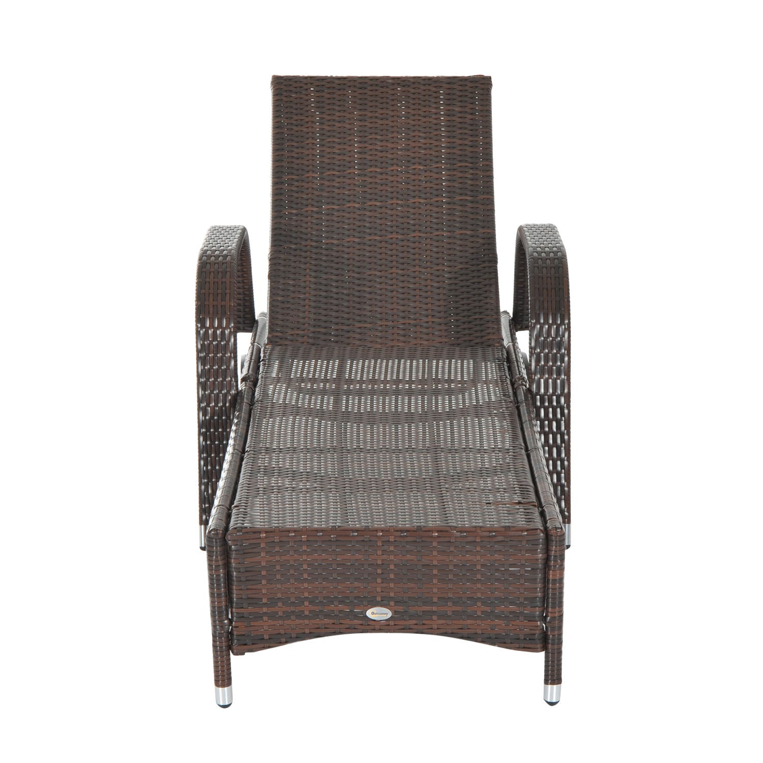 EASYCOMFORT Garden Sun Lounger, Deck Chair with Wheels for Beach in Rattan Adjustable Height