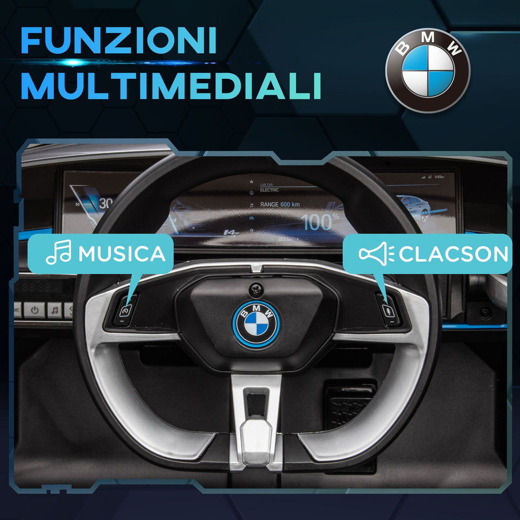 Easycomfort Macchina Elettrica per Bambini 3-6 Anni with Licenza BMW with Telecomando, Clacson e Fari, 115x67x45 cm, Nera