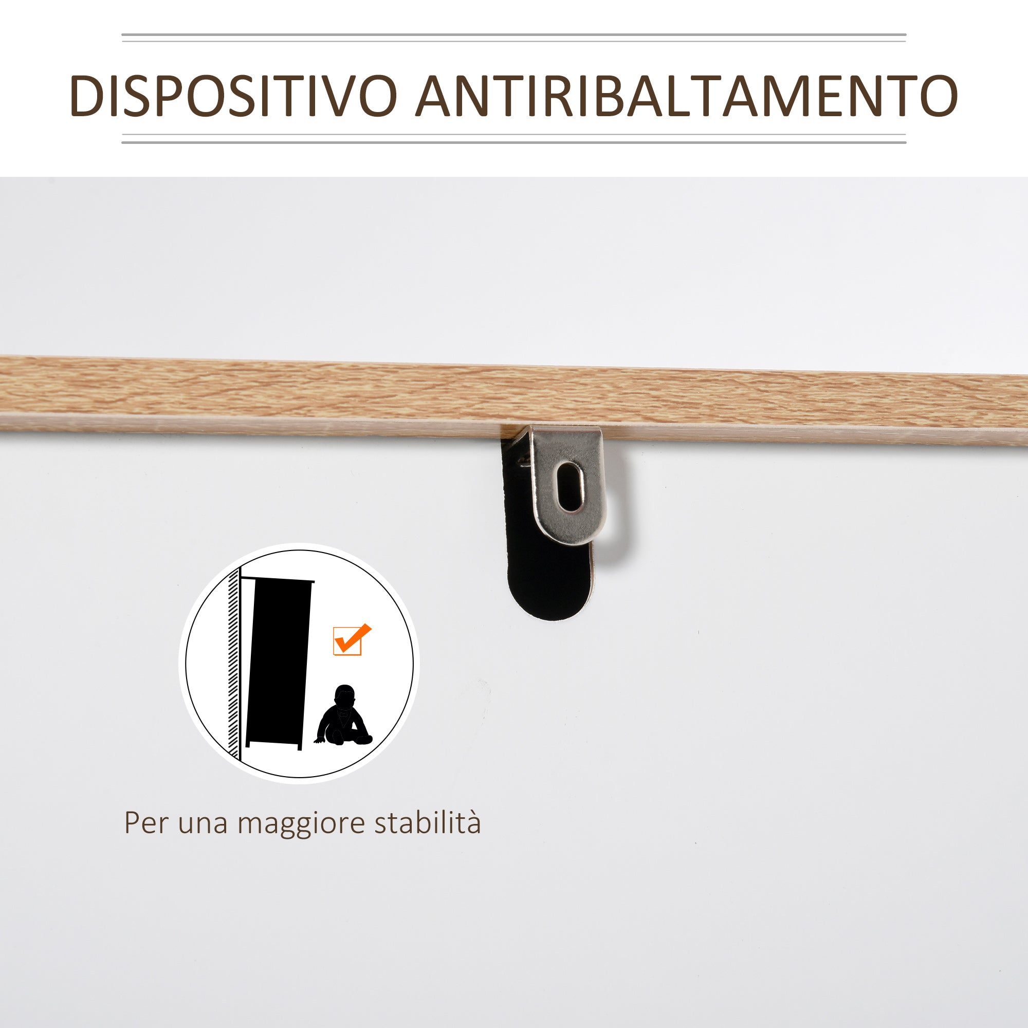 Easycomfort Mobile Bagno Salvaspazio in Legno, Mobile a Colonna with Armadietti e Cassetto, 39x30x180cm, white