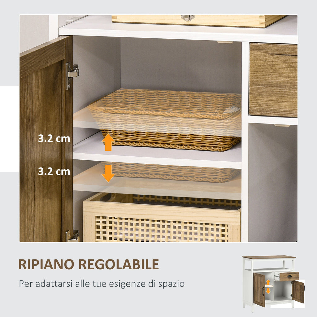 EasyComfort Keukenmeubel rustiek met kastjes en lade 76.6x35x81.5 cm