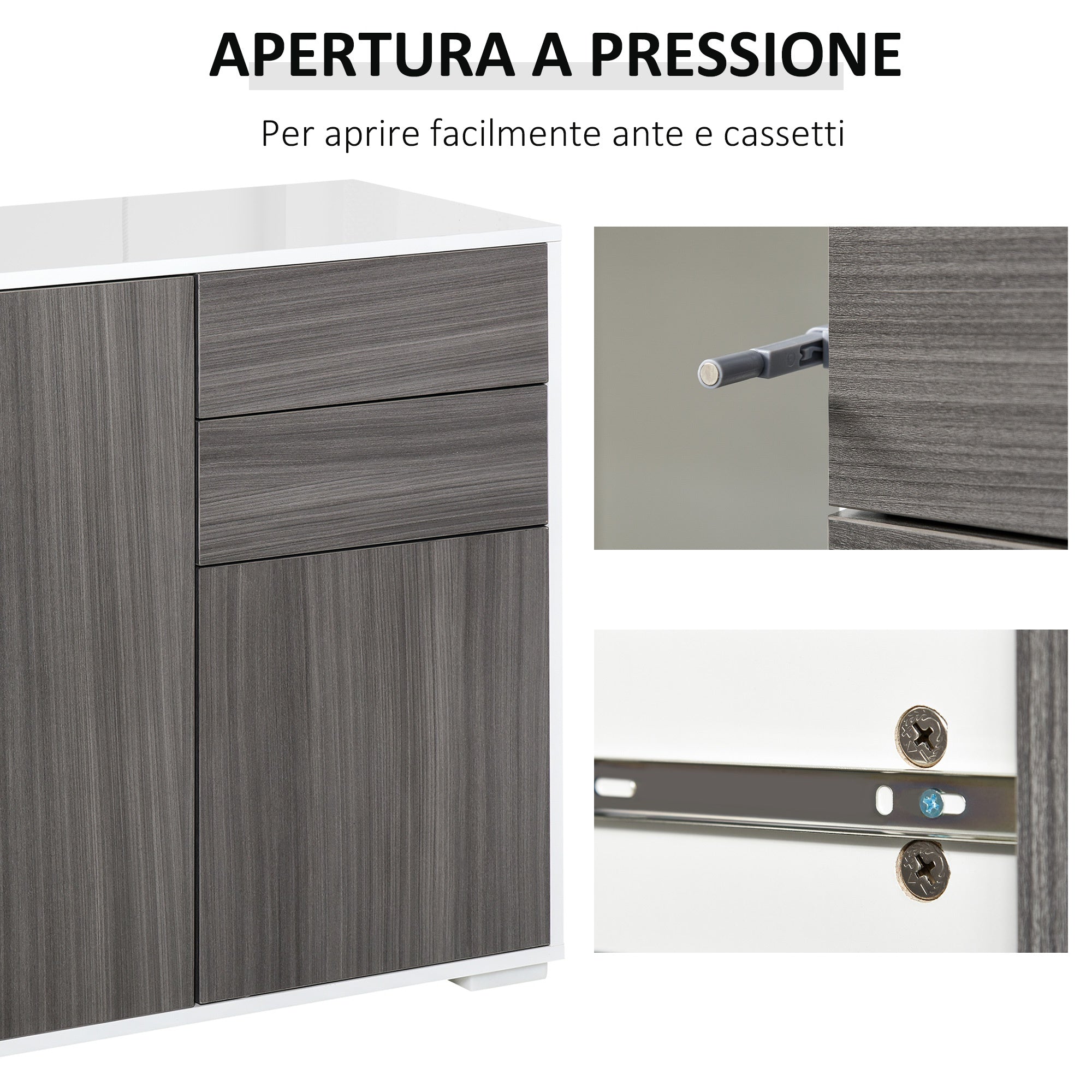 EasyComfort Mobiletto 2 Cassetti e 2 Ante kast 79x36x74 cm