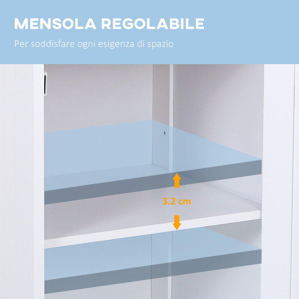 Easycomfort Mobiletto Armadietto 2 Cassetti Design Anti-Ribaltamento da Bagno in MDF 43 x 34 x 77cm white