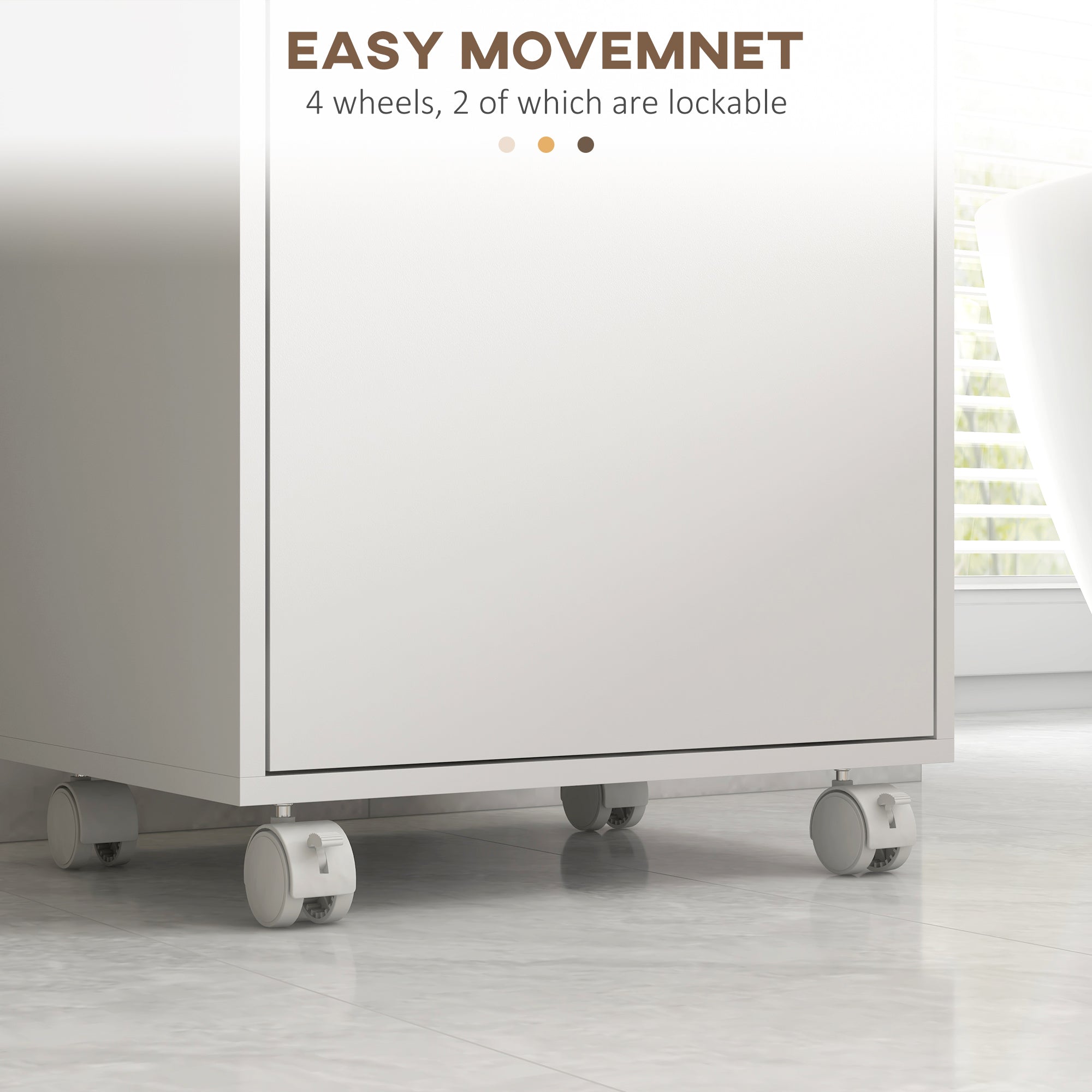 Easycomfort Mobiletto Bagno with Vassoio Rimovibile, Ripiano Aperto e Armadietto Chiuso, in Truciolato, 40x30x88 cm, white