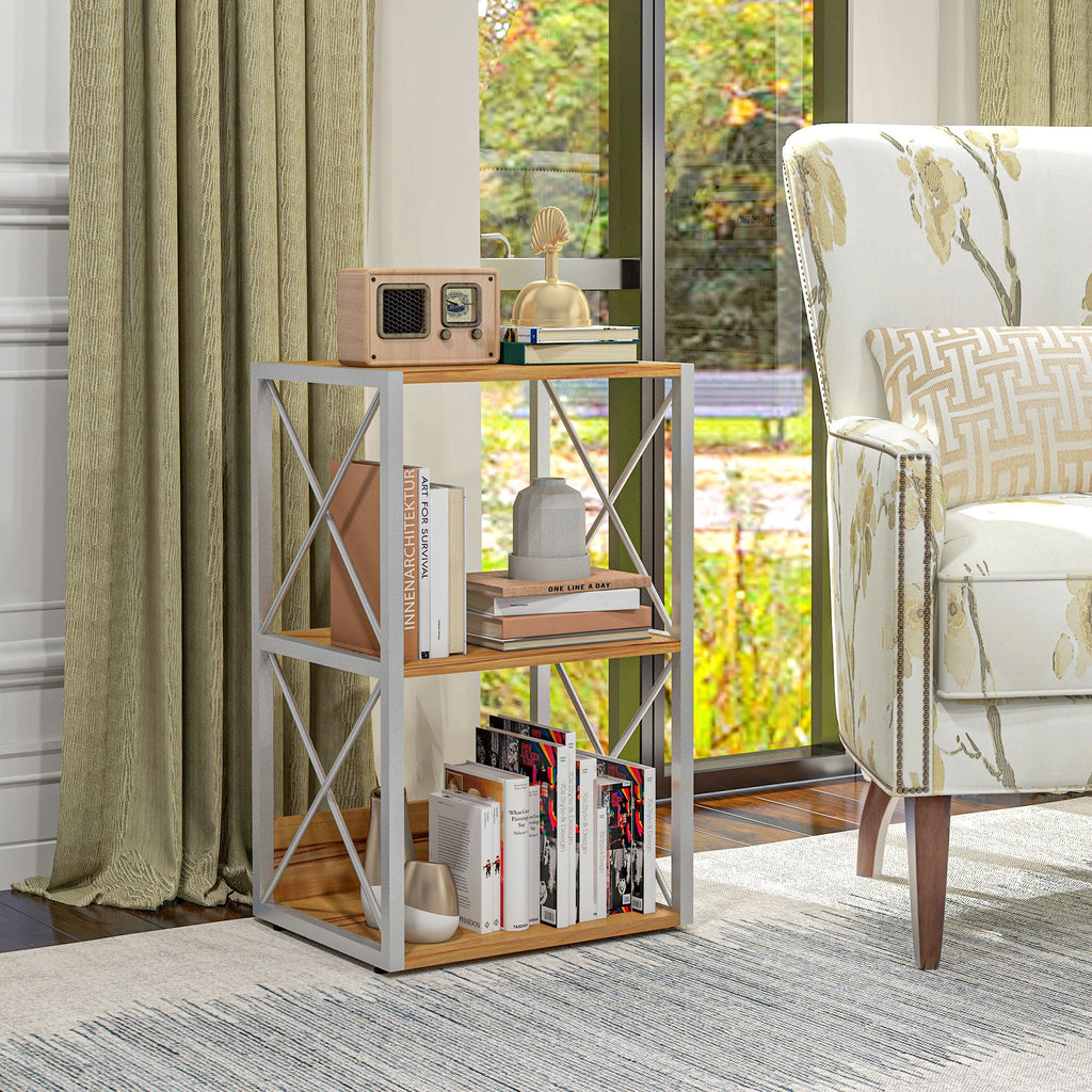 Easycomfort Mobiletto Scaffale per Soggiorno Cucina, Bagno 3 Ripiani Salvaspazio Legno 40x35x72.5cm