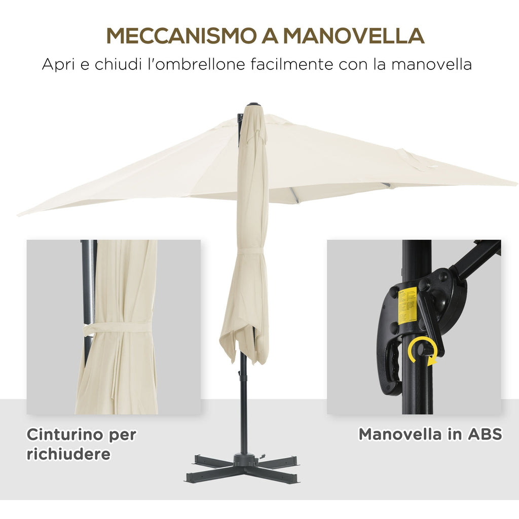 EasyComfort Tuinparasol 2.5x2.5 m crème