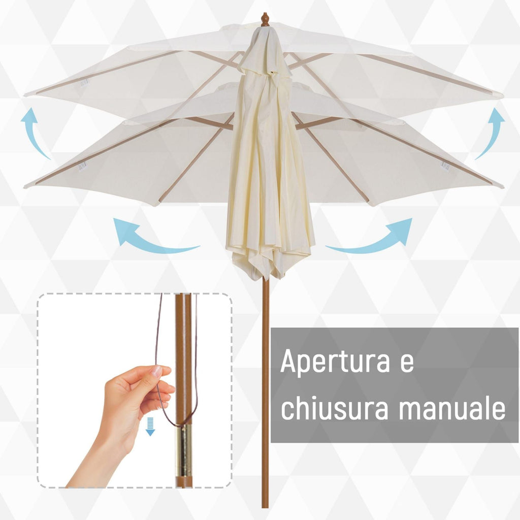 EasyComfort Garden and Terrace Parasol 2.5x2.3m beige
