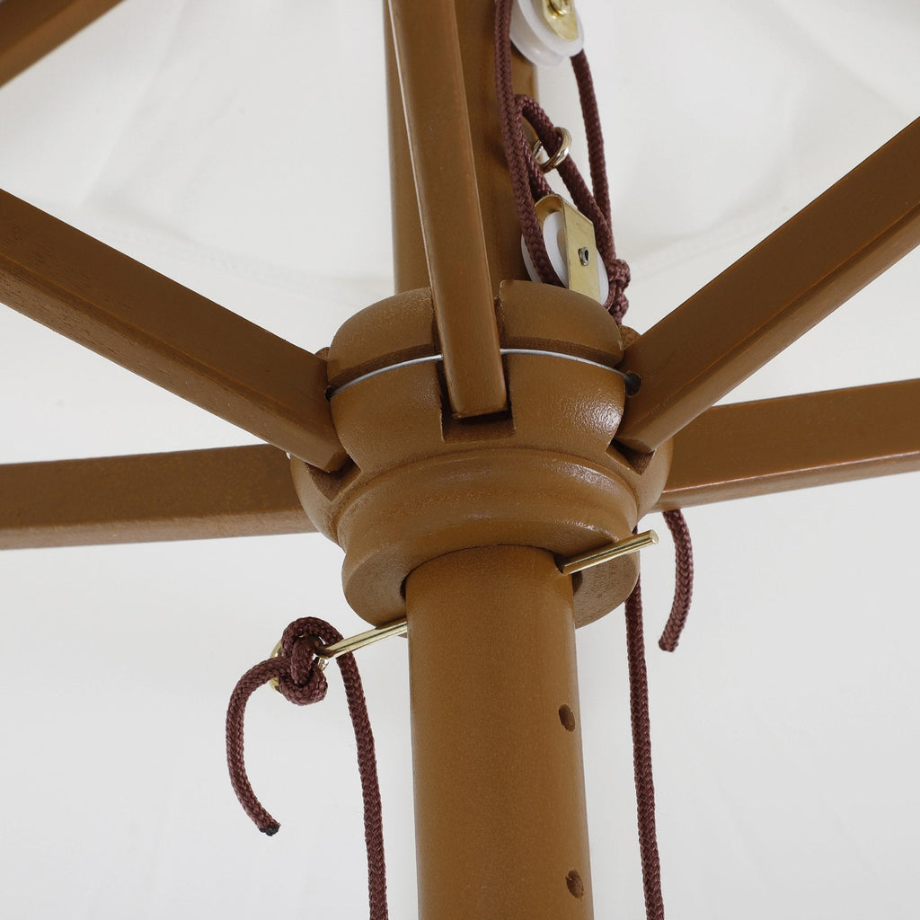 EASYCOMFORT Bamboo Garden Umbrella, Cream White, Ø250 x 230cm