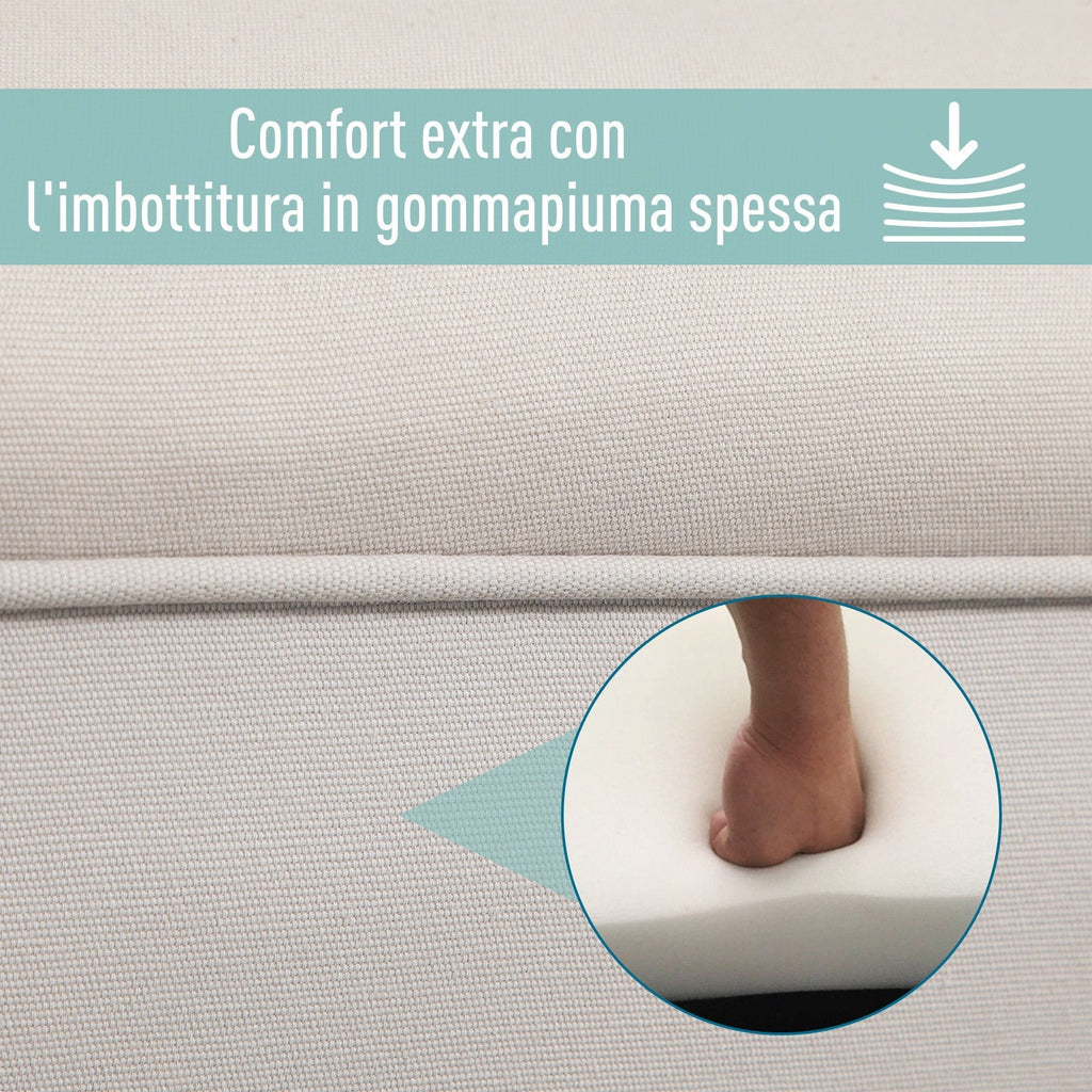 Easycomfort Panca Fondo Letto with Braccioli Arrotolati, Panca Imbottita per Camera da Letto, Grigio, 102x36x51cm