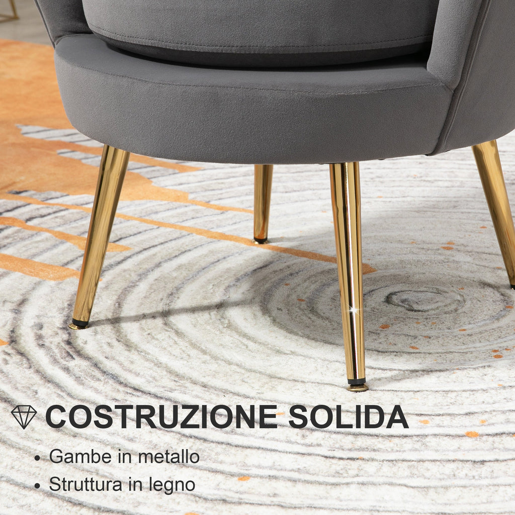 EasyComfort Poltrona a Conchiglia fauteuil 76x67x74 cm, grijs