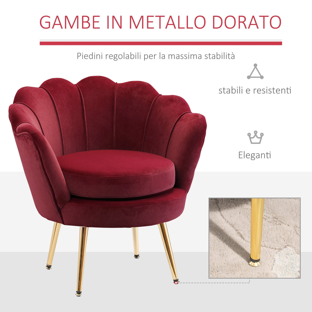 EasyComfort Conchiglia fauteuil 76x67x74 cm donkerrood