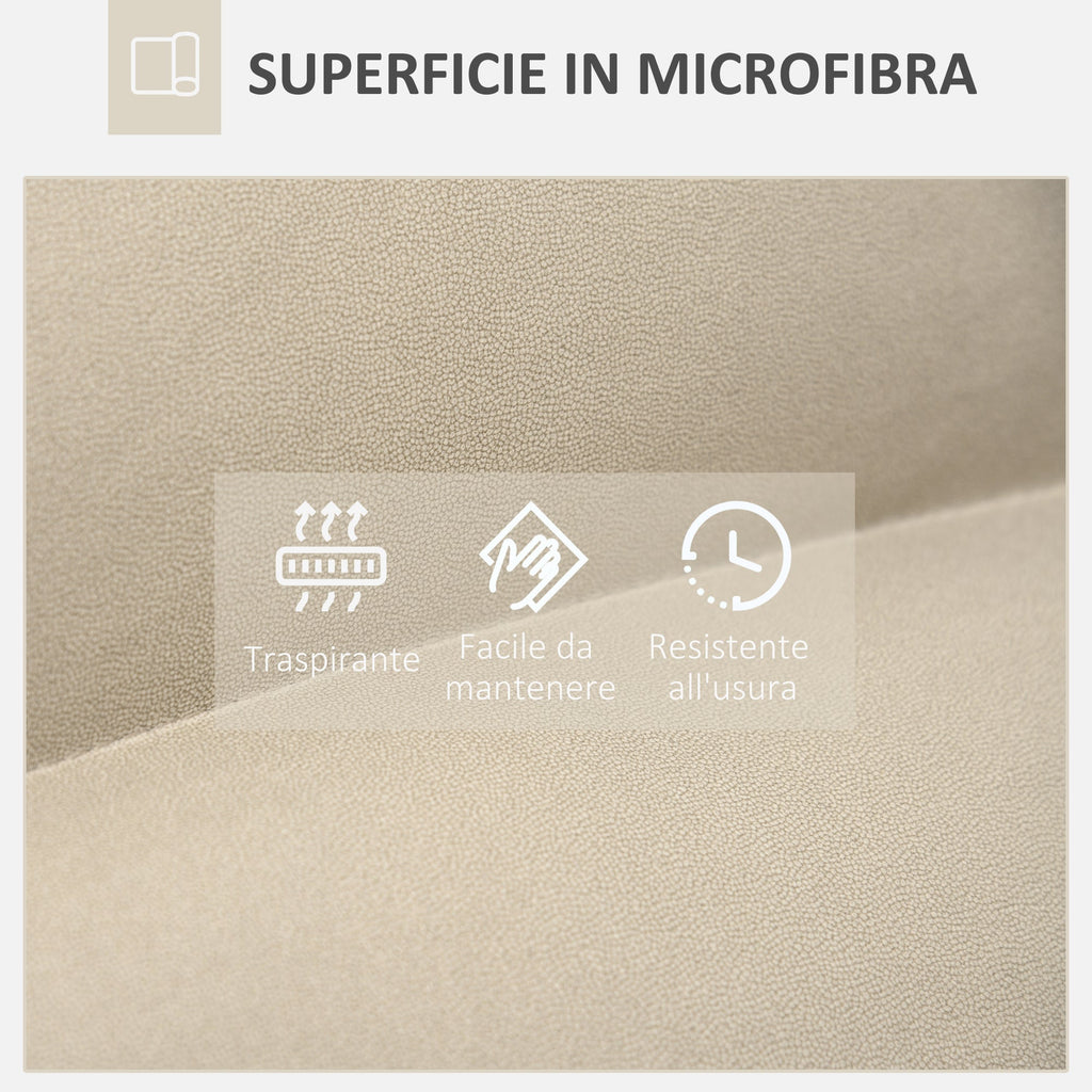 Easycomfort Poltrona in Tessuto Imbottita Girevole a 360° e Reclinabile a 3 Livelli 62x70x95cm, Beige