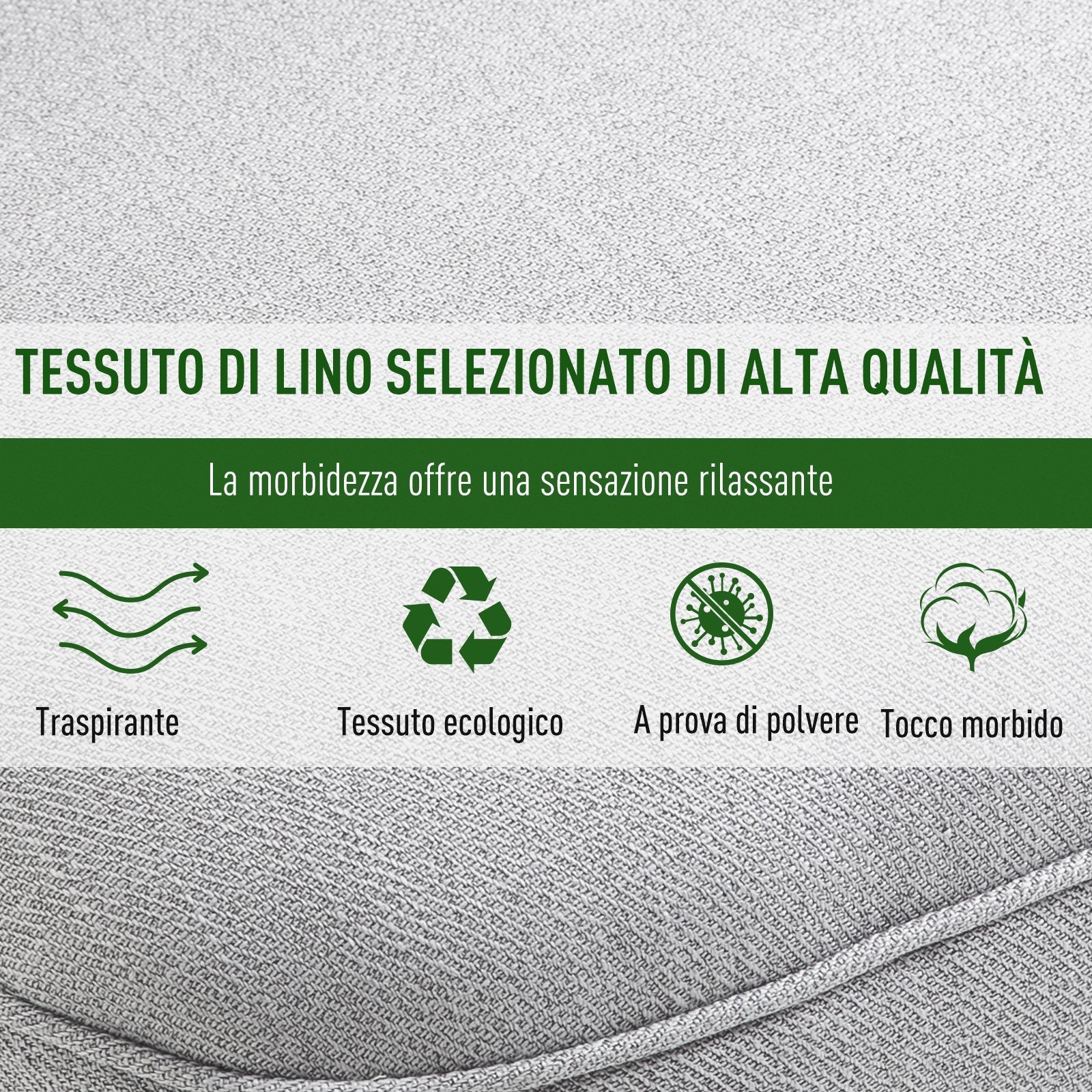 Easycomfort Poltrona per Salotto Imbottita with Cuscino e Piedini Antiscivolo, Poltrona D'Arredo in Tessuto Effetto Lino e Legno, 52.5x69x77 cm, Grigio