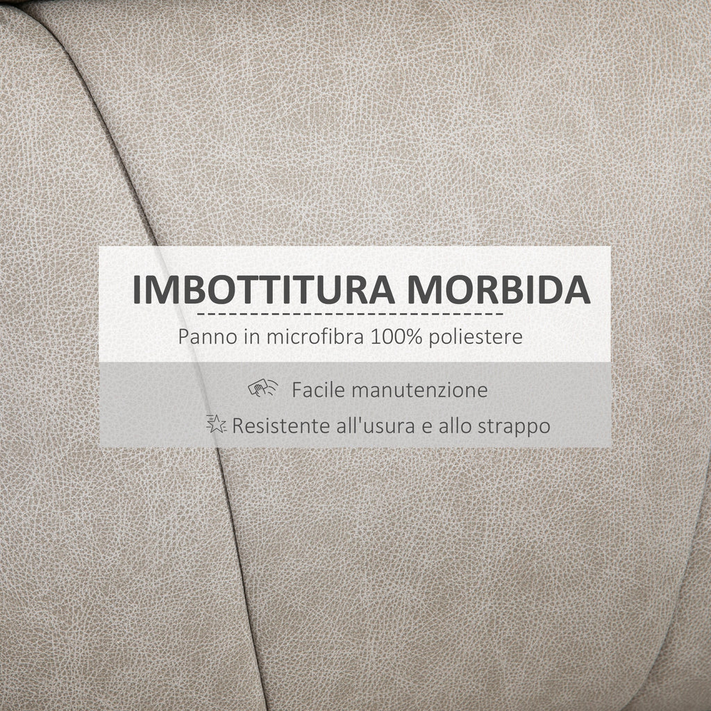 Easycomfort Poltrona Reclinabile Manualmente 135° with Poggiapiedi, Poggiatesta e Braccioli Imbottiti, 78x96x102 cm, Grigio
