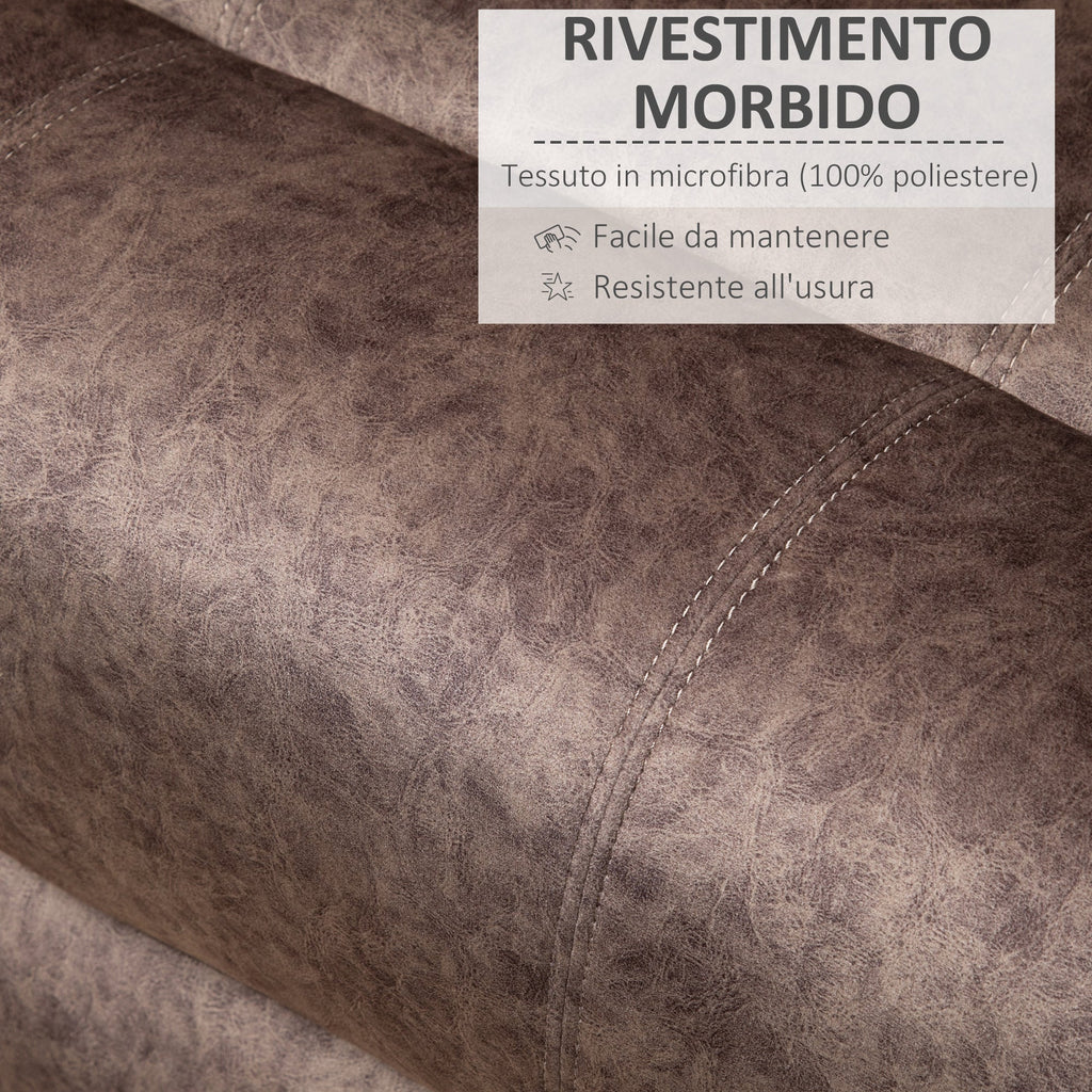 Easycomfort Poltrona Relax Reclinabile Manualmente in Tessuto with Imbottitura Extra, Marrone