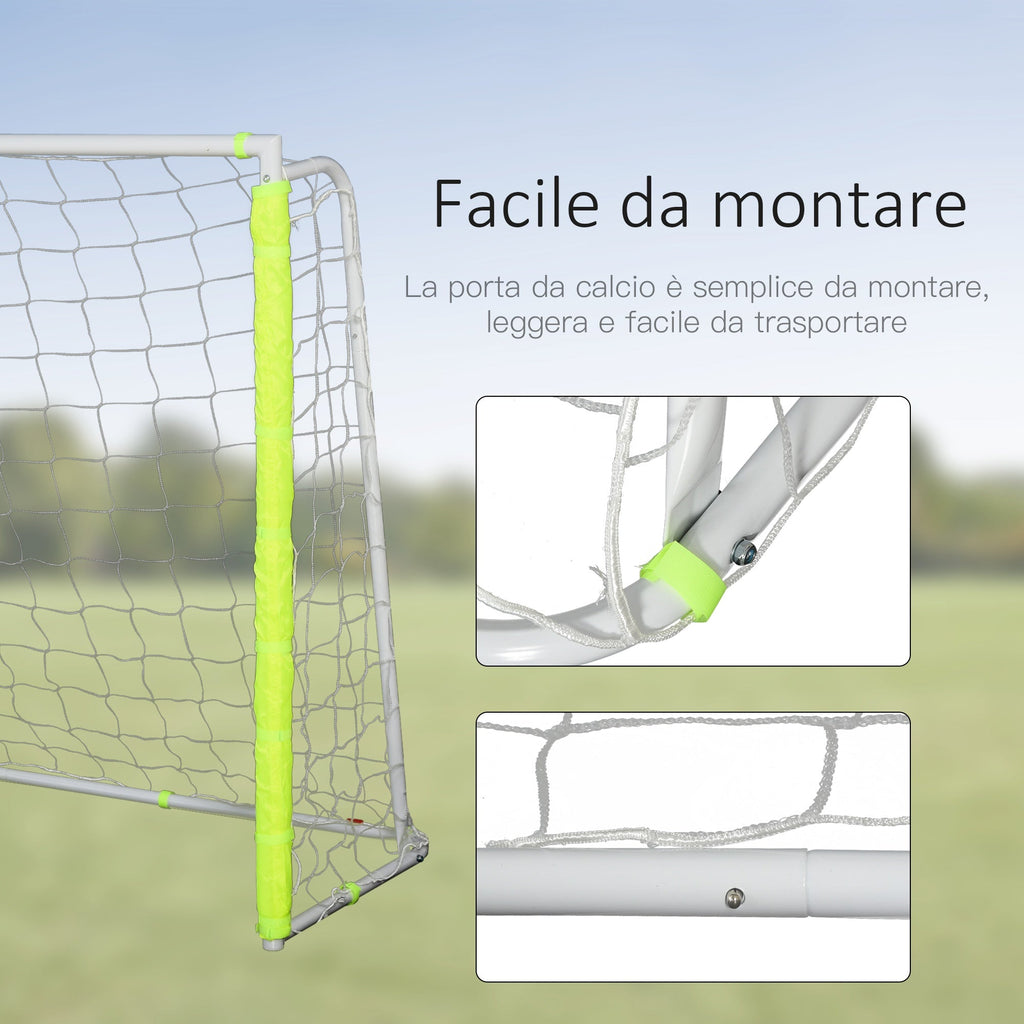 EasyComfort Porta da Calcio per Adulti e Bambini Rete with Bersaglio Centrale e Pali in Tessuto Giallo 186x62x123cm