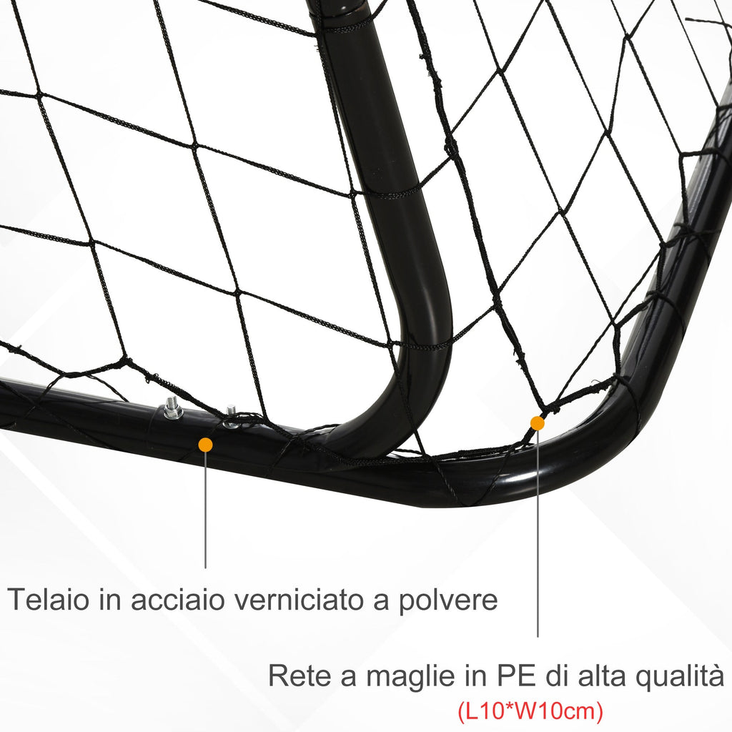 Easycomfort Porta da Calcio per Bambini e Adulti with Rete in PE, in Metallo e Oxford, white e black, 240x88x171.5cm