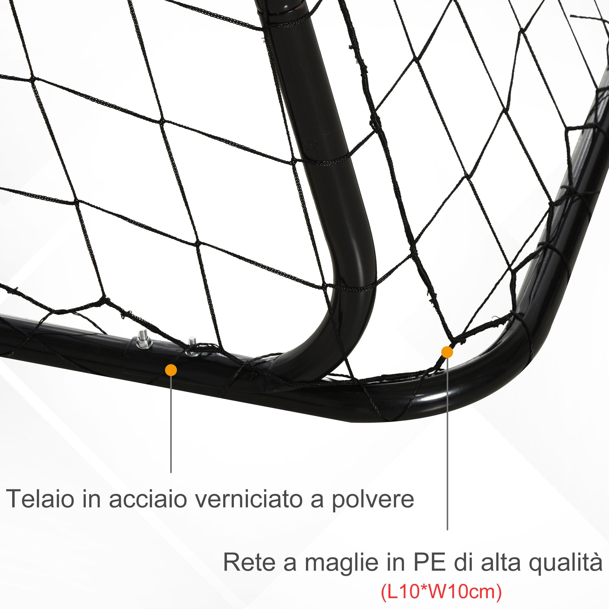 Easycomfort Porta da Calcio per Bambini e Adulti with Rete in PE, in Metallo e Oxford, white e black, 240x88x171.5cm