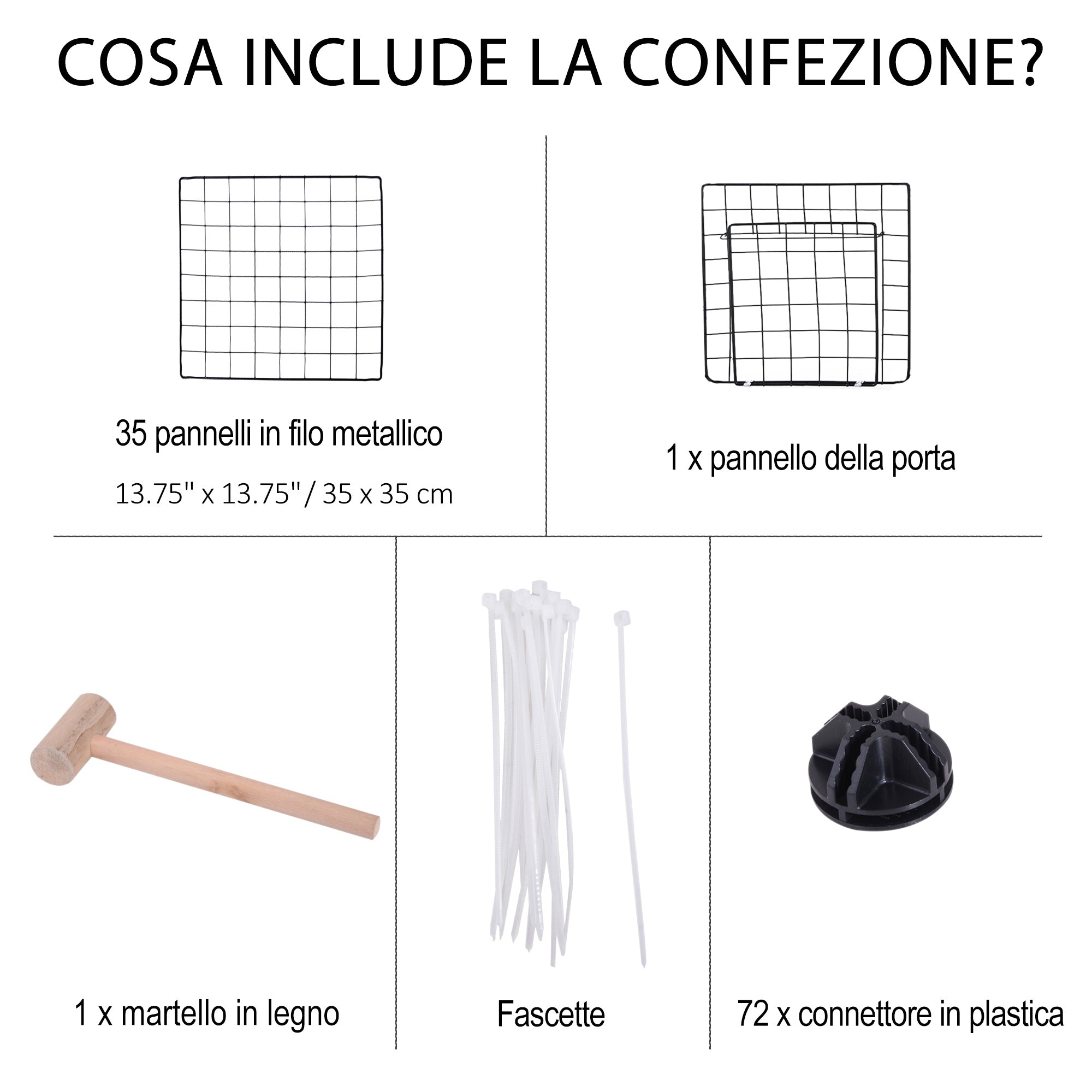 EASYCOMFORT Metal Fence for Small Pets with 36 Metal Panels to Assemble According to the Shape and Configuration You Prefer and with Door