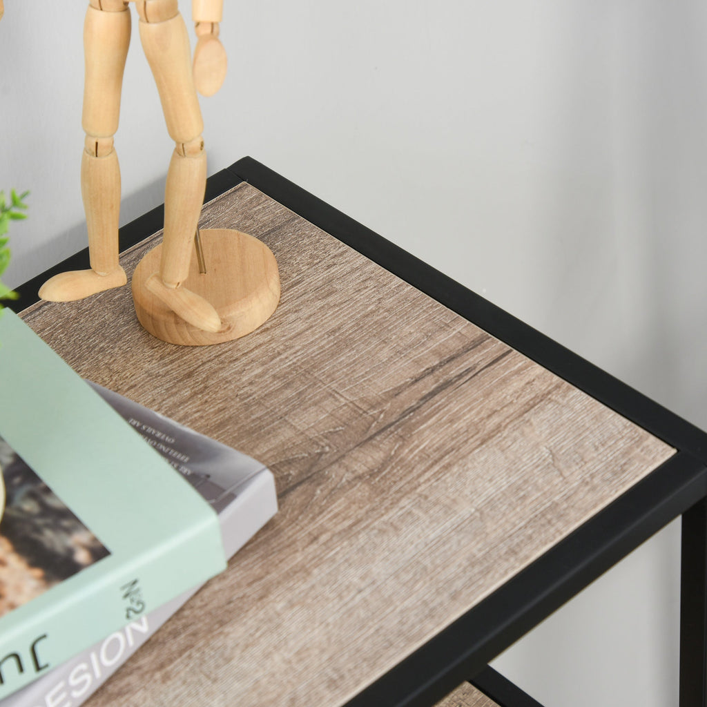 Easycomfort Scaffale Libreria Asimmetrica in Stile Industriale, in Legno e Metallo black, 120x32x95cm