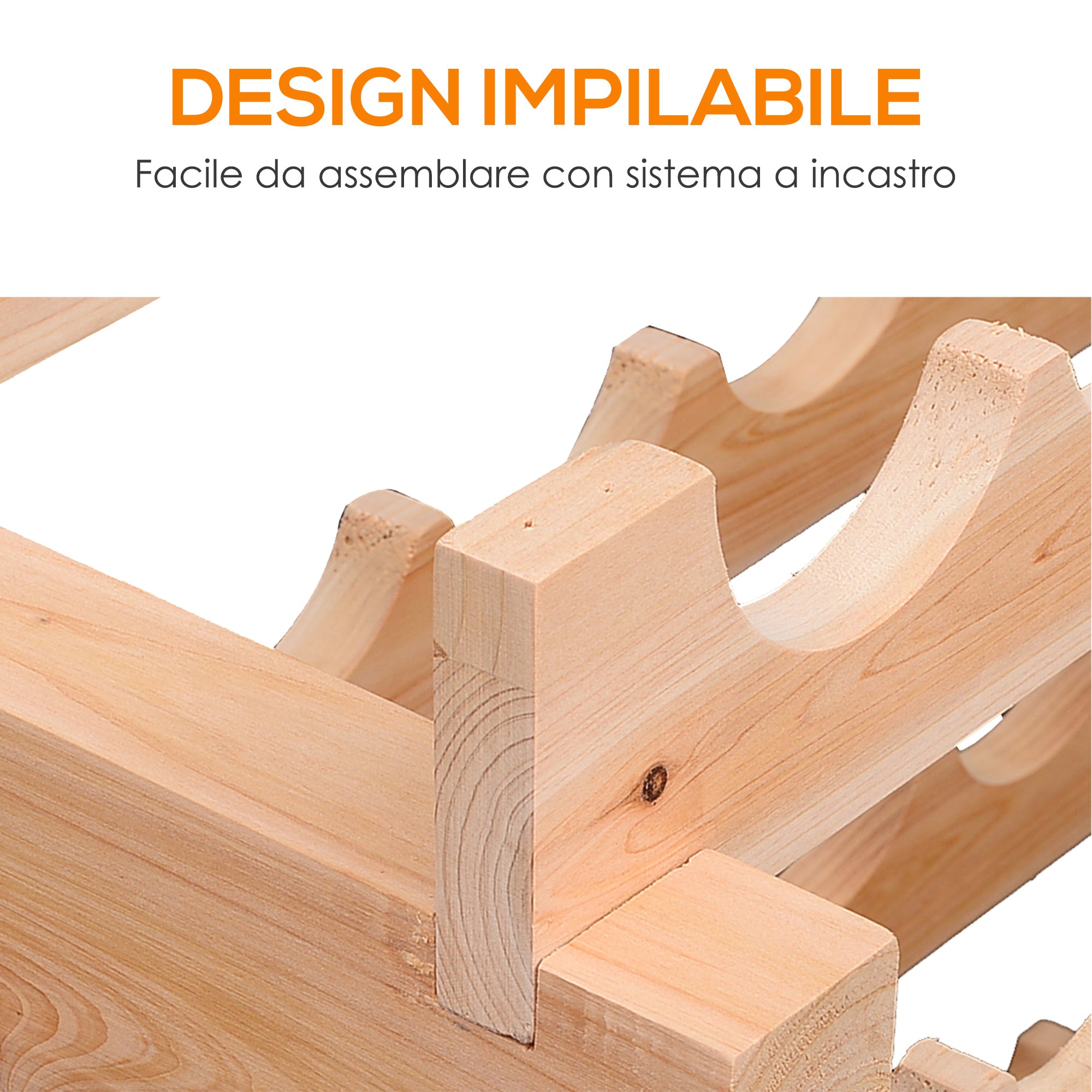 EasyComfort Scaffale Portabottiglie in Legno di Pino, Cantinetta with 6 Ripiani, Max 72 Bottiglie (100 kg), 114 x 28 x 80 cm