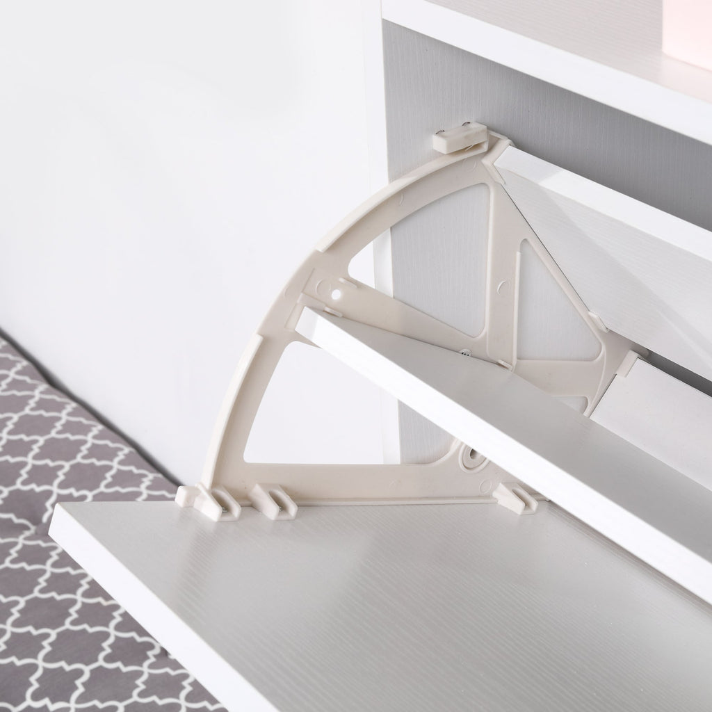 EasyComfort Scarpiera 3 Scompartimenti (18 Paia di Scarpe) e 1 Ripiano Portaoggetti white