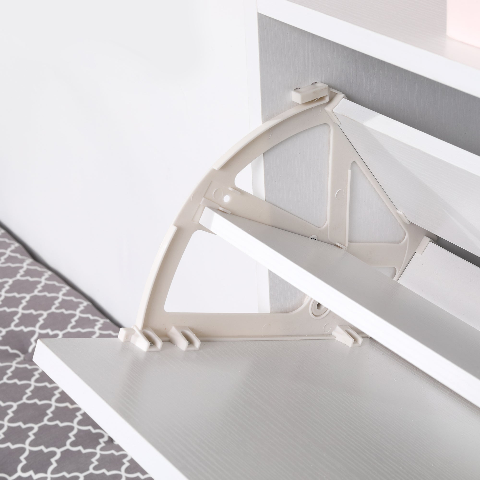 EasyComfort Scarpiera 3 Scompartimenti (18 Paia di Scarpe) e 1 Ripiano Portaoggetti white