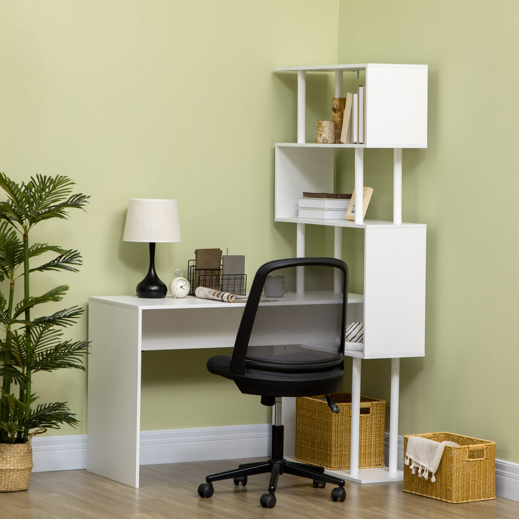 EasyComfort hoekbureau met 4 leLPGanken 120x80x176 cm wit