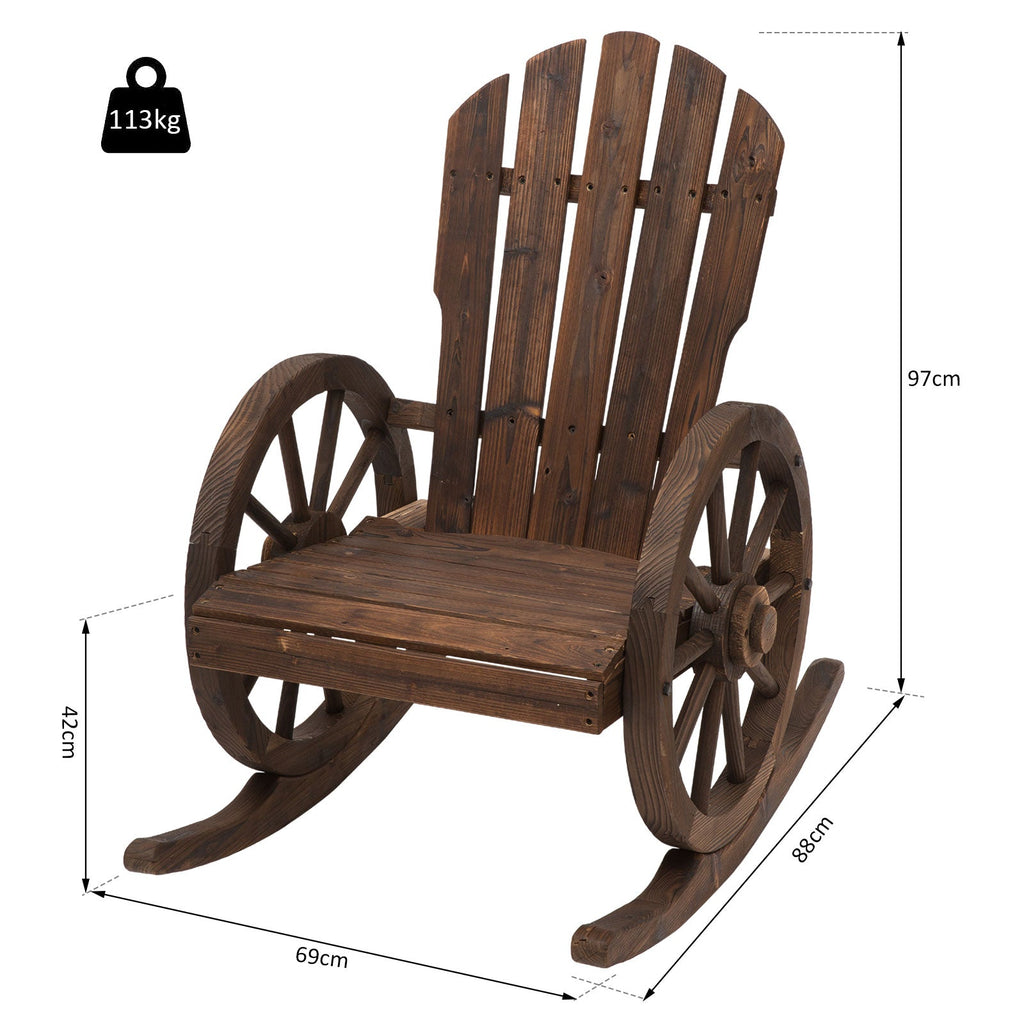EASYCOMFORT Rustic Adirondack schommelstoel - vurenhout