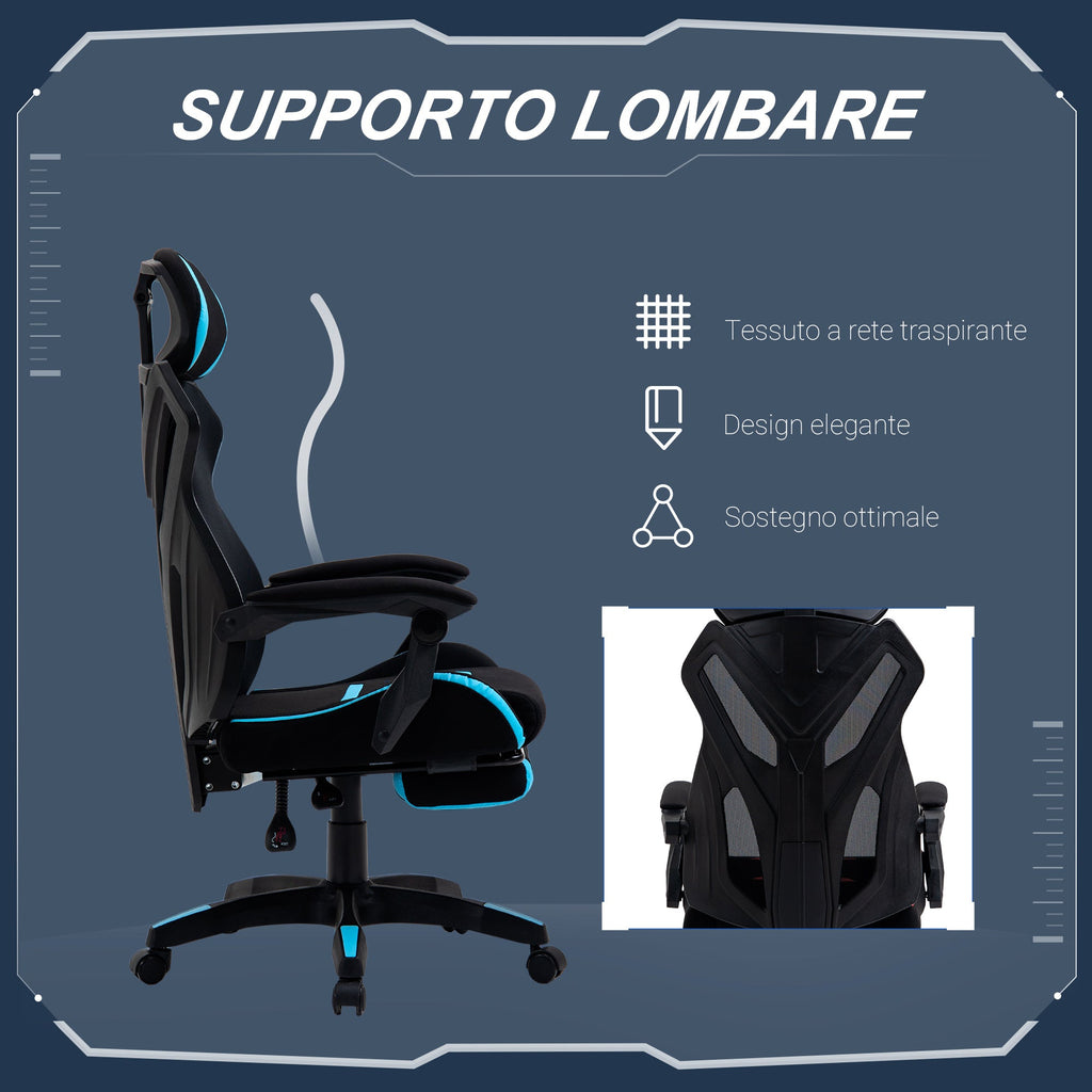 EasyComfort gamingstoel met lendensteun 65x65x119-129 cm