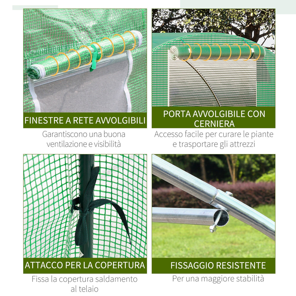 EasyComfort Tunnelkas 3x3x2 m met PE-doek en 4 ramen