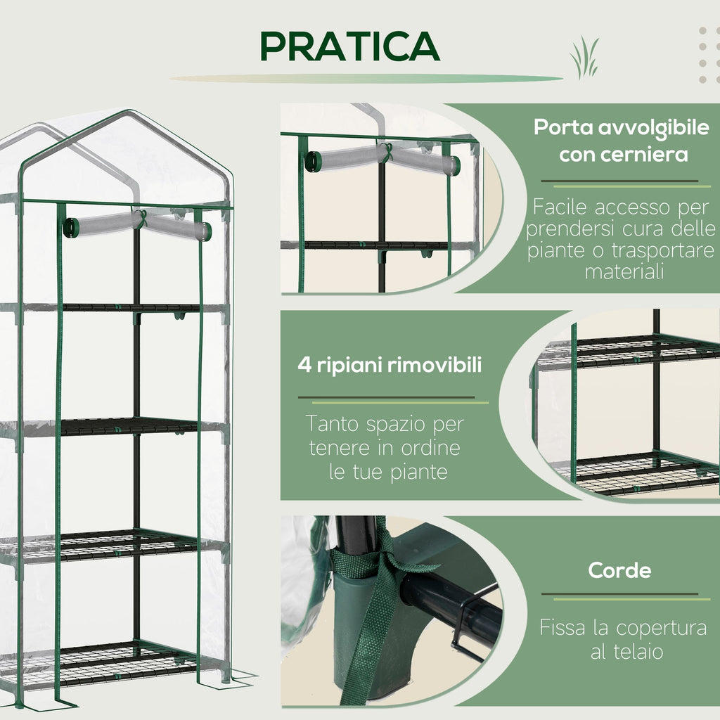 EasyComfort Compatta balkonkas - 4 planken, 70x50x160 cm