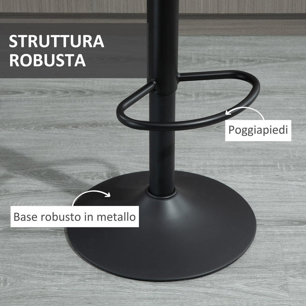 EasyComfort set van 2 barkrukken met rugleuning, hoogteverstelbaar, grijs