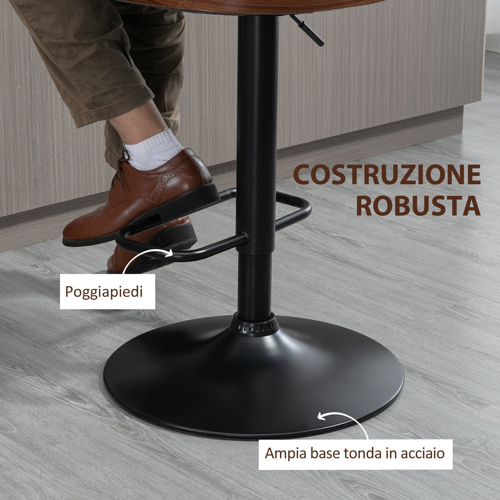 EasyComfort Set 2 Sgabelli Alti Girevoli da Cucina e Bar, Moderni ad Altezza Regolabile in Tessuto Traspirante, 47.5x50x93.5-116 cm